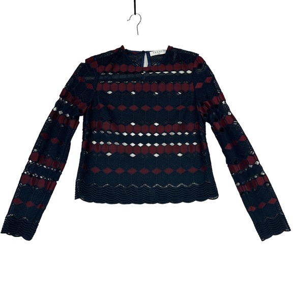 Sandro Tops - Sandro Paris Long Sleeves Lace Blouse Top Size 1 Small